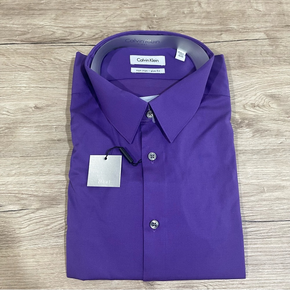 Calvin Klein Non-Iron Slim Fit Dress Shirt - New! - Sz: 17.5